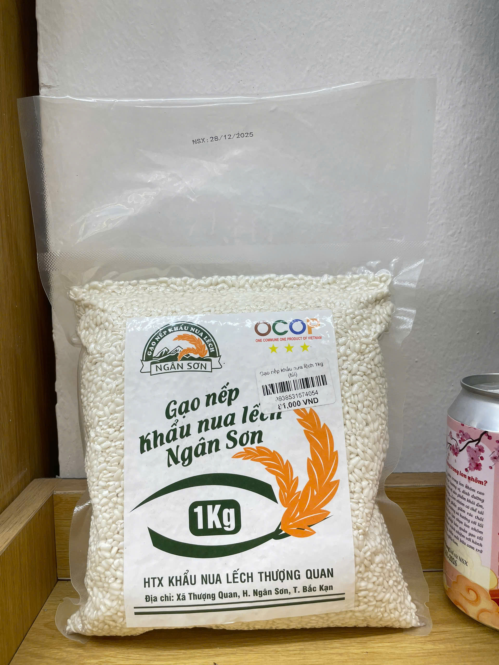 Gạo Nếp Khẩu Nua Lếch Ngân Sơn - Túi 1kg