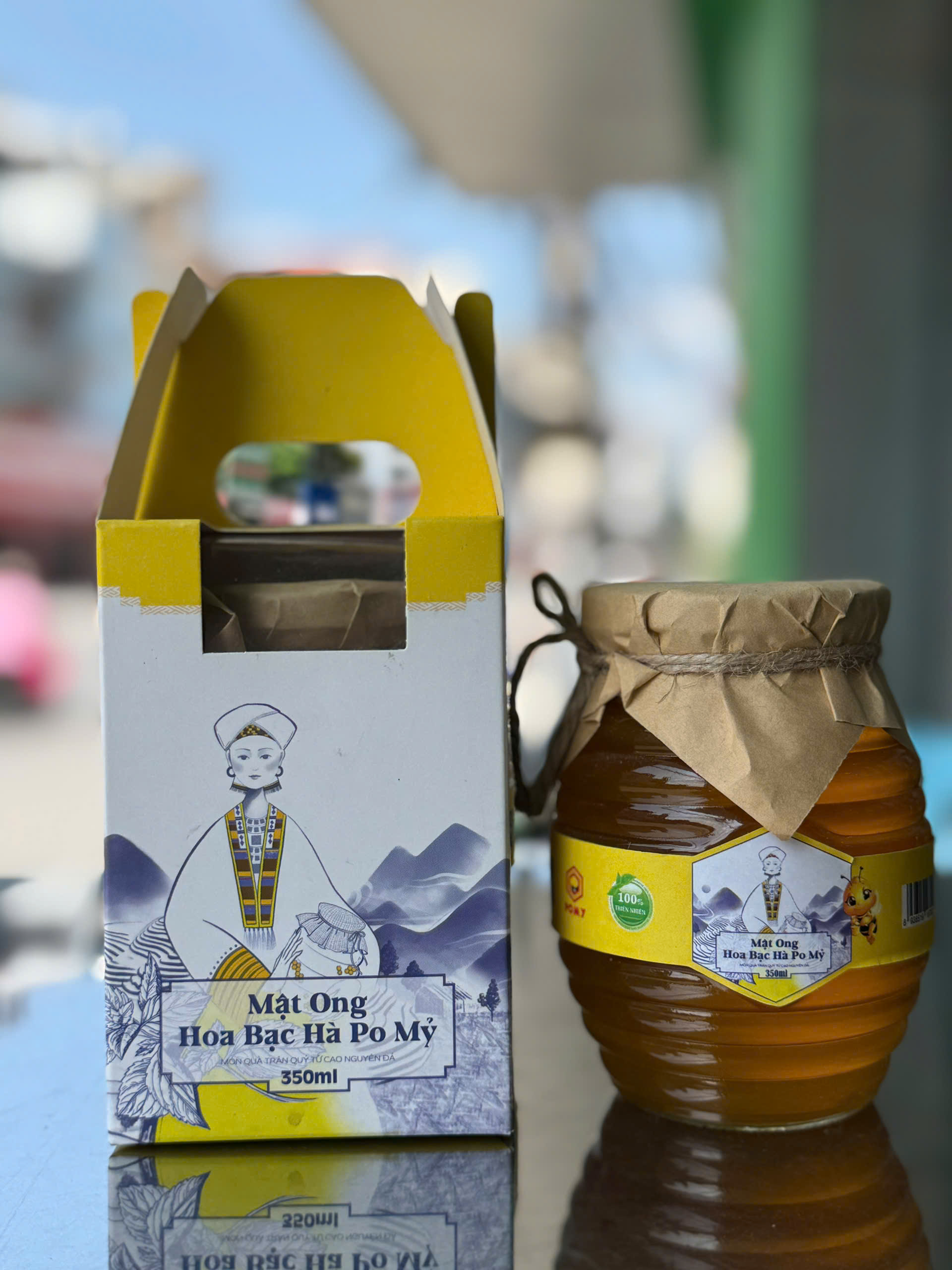 Mật Ong Hoa Bạc Hà Po Mỷ Hũ 350ml Đặc Sản Hà Giang