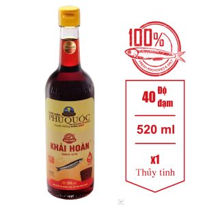 Nước mắm Khải hoàn chai thủy tinh 40 độ đạm 520ml
