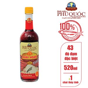 Nước mắm Khải hoàn chai thủy tinh 43 độ đạm 520ml