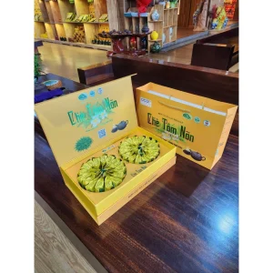 Hộp 2 ô tròn chè tôm nõn 500g ấm HTX Chè Hảo Đạt - Tân Cương Thái Nguyên
